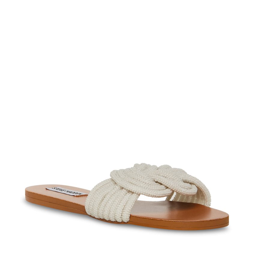 Sandalias Planas Steve Madden Adore Mujer Creme | ES SP0846